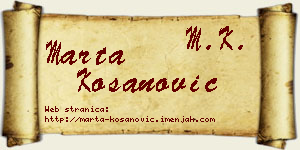 Marta Kosanović vizit kartica